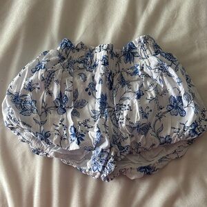 Janie and Jack Blue Floral Bubble Shorts